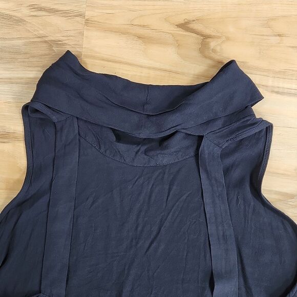 🔹️NWT Free People Blue Rayon Cowl Neck Open Back Sleeveless Top Large - Picture 7 of 11